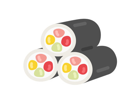 Illustration of stacked Ehomaki iconsのイラスト素材