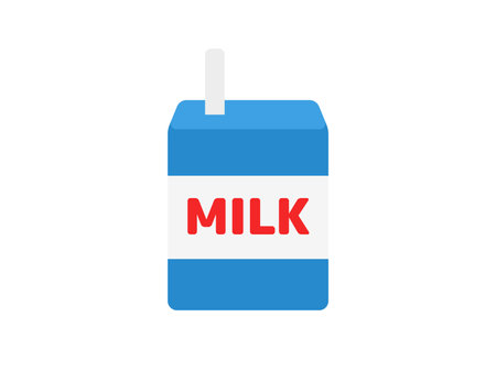 Illustration of a packed milk in a school lunchのイラスト素材