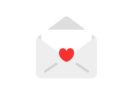 Illustration of an unsealed love letter iconのイラスト素材