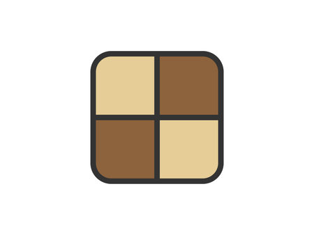 Illustration of a square cookie icon (line art color)のイラスト素材