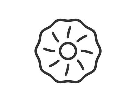Illustration of a square cookie icon (line art)のイラスト素材
