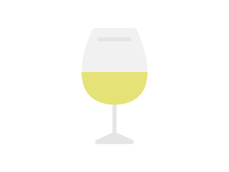 Illustration of a white wine icon in a glassのイラスト素材