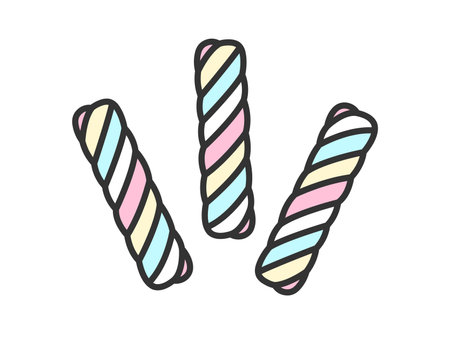 Illustration of marshmallow sticks (line art color)のイラスト素材