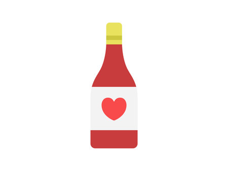 Illustration of a red wine bottle iconのイラスト素材