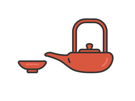 Illustration of the icon of the butcher set (line art color)のイラスト素材