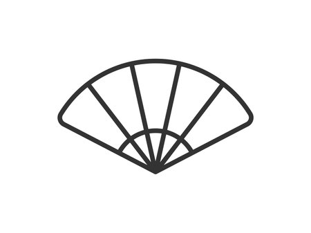 Illustration of a fan icon (line drawing)のイラスト素材