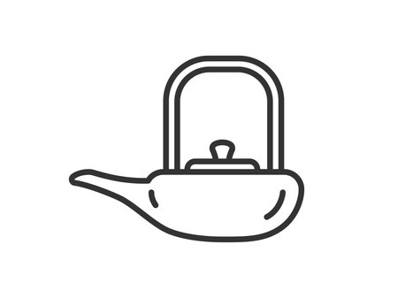 Illustration of teapot icon (line drawing)のイラスト素材