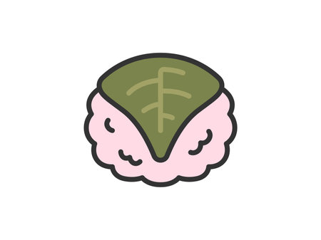 Illustration of the cherry blossom mochi icon (line art color)のイラスト素材