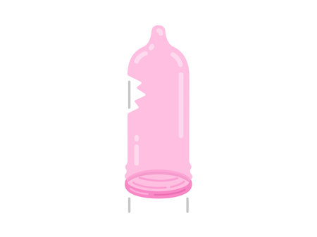 Illustration of a torn condom wornのイラスト素材