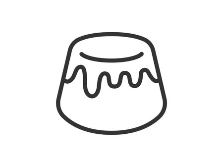 Illustration of caramel pudding icon (line drawing)のイラスト素材