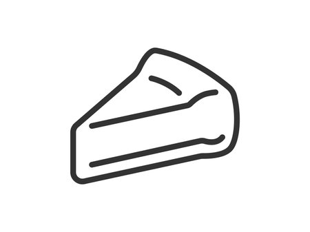 Illustration of cheesecake icon (line drawing)のイラスト素材