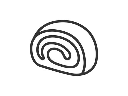 Illustration of roll cake icon (line drawing)のイラスト素材
