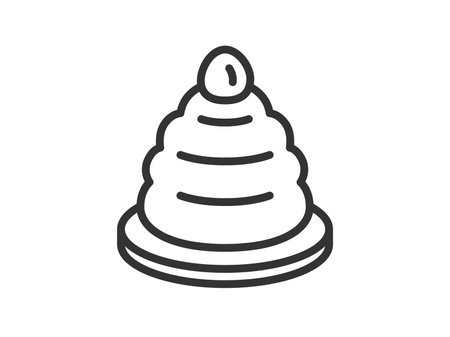 Illustration of Mont Blanc cake icon (line drawing)のイラスト素材