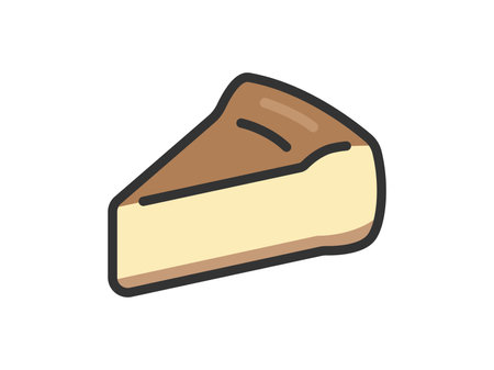 Illustration of cheesecake icon (line art color)のイラスト素材