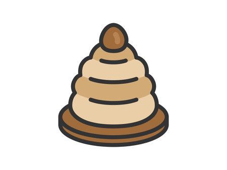 Illustration of Mont Blanc cake icon (line art color)のイラスト素材