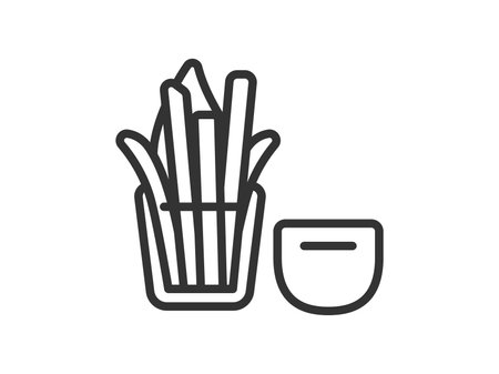 Illustration of Bagna Cauda's icon (line drawing)のイラスト素材