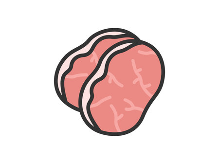 Illustration of prosciutto icon (line art color)のイラスト素材