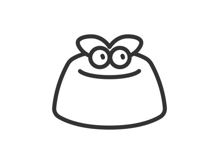 Illustration of panna cotta icon (line art)のイラスト素材