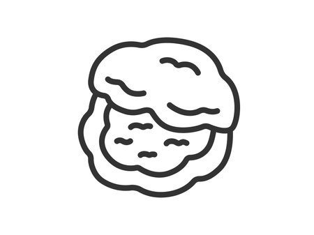 Illustration of cream puff icon (line drawing)のイラスト素材