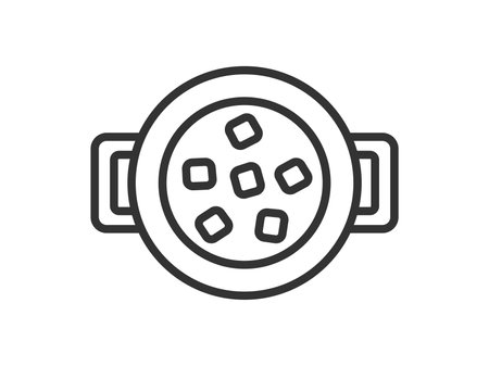 Illustration of minestrone icon (line art)のイラスト素材
