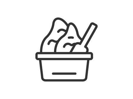 Illustration of Italian gelato icon (line drawing)のイラスト素材