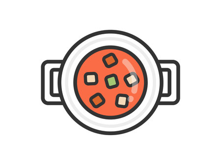 Illustration of minestrone icon (line art color)のイラスト素材