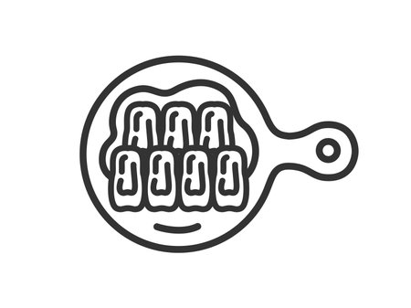 Illustration of Italian steak icon (line drawing)のイラスト素材