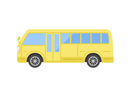 Illustration of a yellow school busのイラスト素材