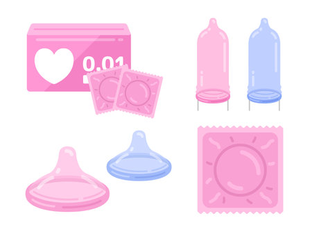 Condom illustration setのイラスト素材