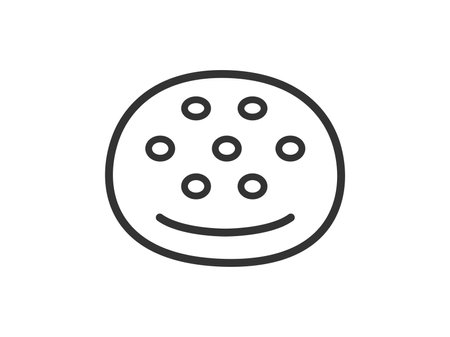 Illustration of focaccia icon (line art)のイラスト素材