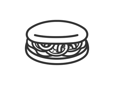 Illustration of Panini icon (line drawing)のイラスト素材