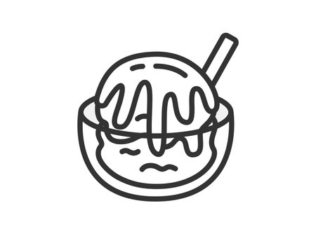 Illustration of affogato icon (line art)のイラスト素材