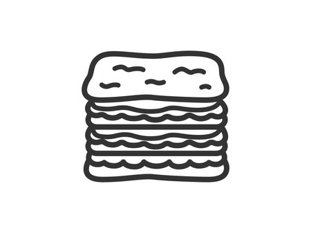 Illustration of lasagna icon (line art)のイラスト素材