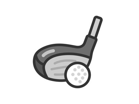 Illustration of golf icon (line art color)のイラスト素材