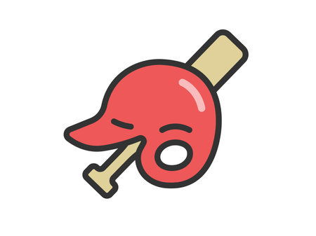 Illustration of baseball icon (line art color)のイラスト素材