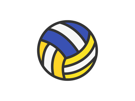 Illustration of volleyball icon (line drawing)のイラスト素材