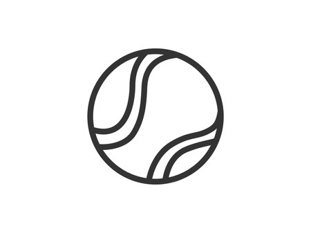 Illustration of tennis icon (line art)のイラスト素材