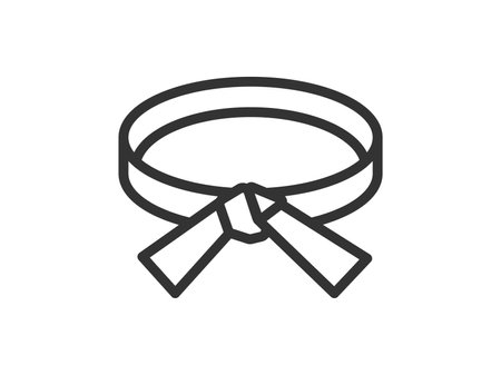 Illustration of black belt icon (line art)のイラスト素材