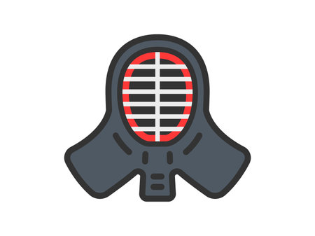 Illustration of kendo icon (line art color)のイラスト素材