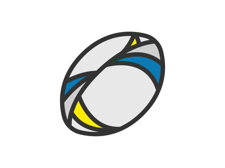 Illustration of rugby icon (line art color)のイラスト素材