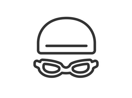 (Line art) illustration of swimming iconのイラスト素材