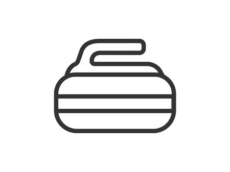 Illustration of curling icon (line art)のイラスト素材