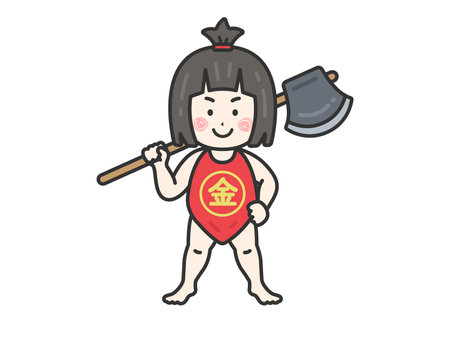 Illustration of Kintaro (line drawing color)のイラスト素材