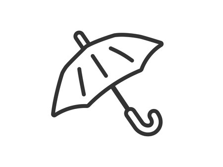 Illustration of an open umbrella icon (line drawing)のイラスト素材