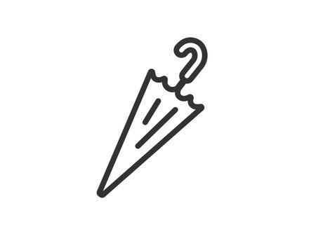 Illustration of a closed umbrella icon (line drawing)のイラスト素材