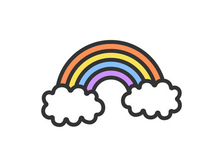 Illustration of rainbow icon (line art color)のイラスト素材