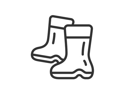 Illustration of rain boots icon (line art)のイラスト素材