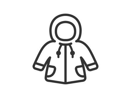 Illustration of raincoat icon (line drawing)のイラスト素材