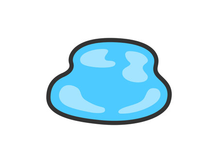 Illustration of a puddle icon (line art color)のイラスト素材