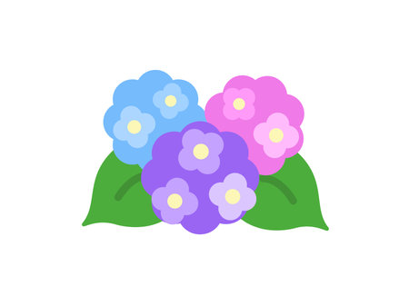 Illustration of hydrangea flower iconのイラスト素材